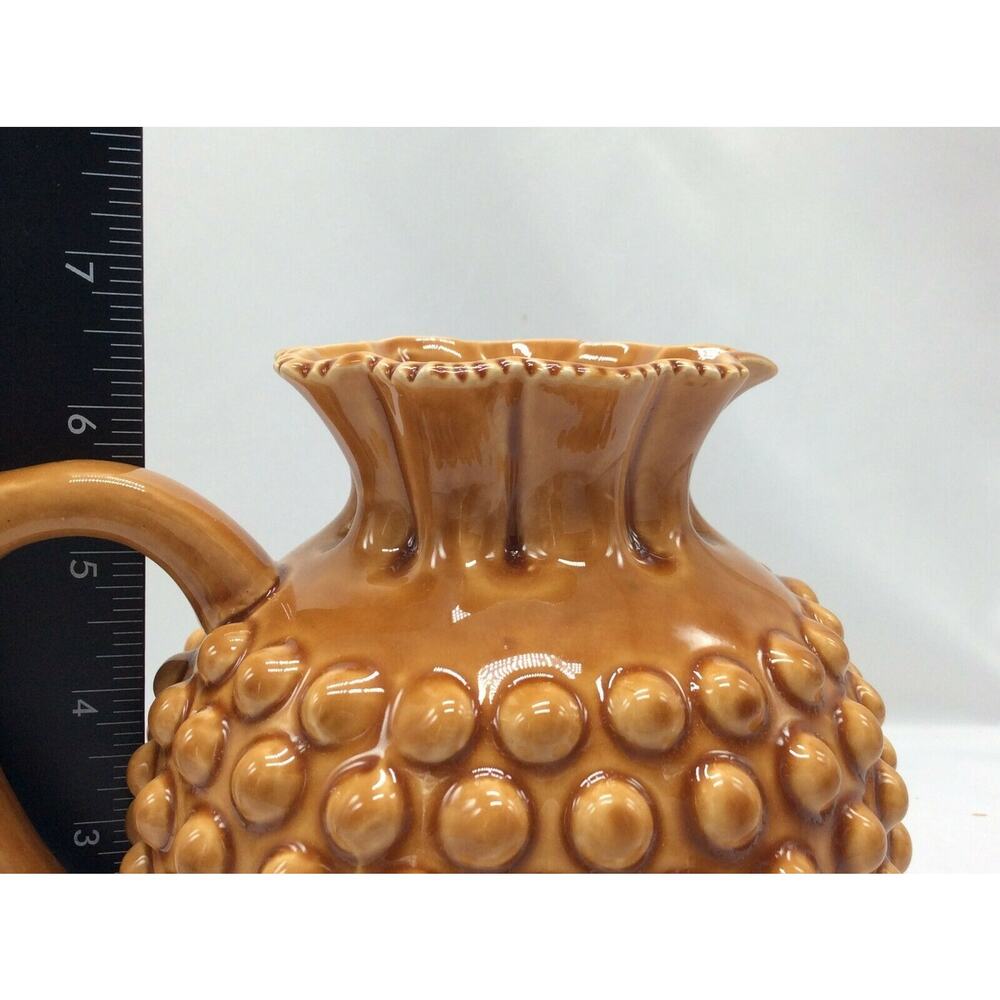 Inarco Hobnail Pottery Ruffled Pitcher - Picture 5 of 9
